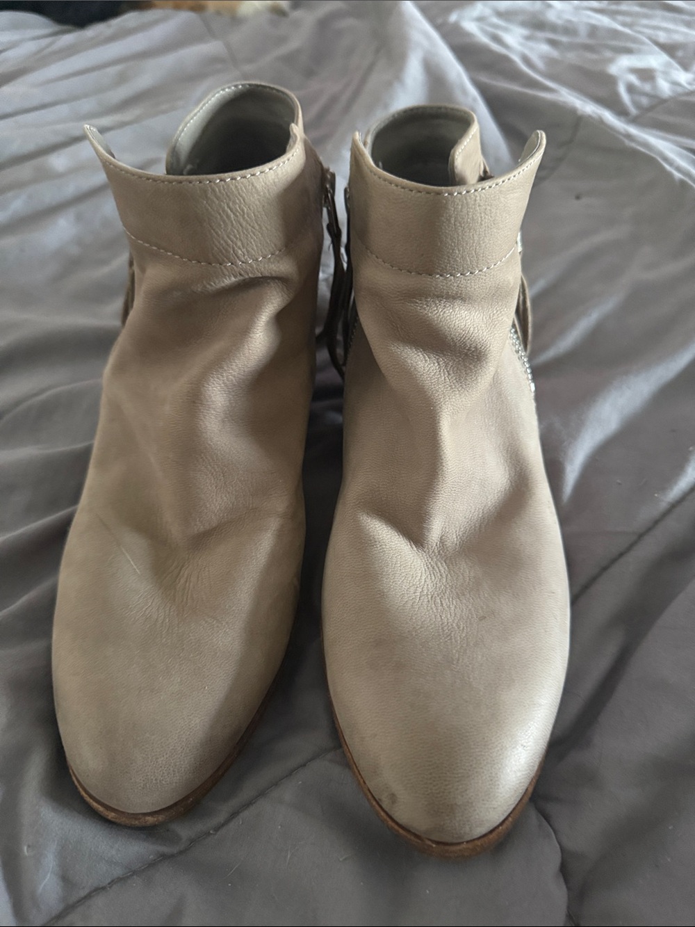 Women's Taupe Slip-On Ankle Booties - Neutral Everyday Style